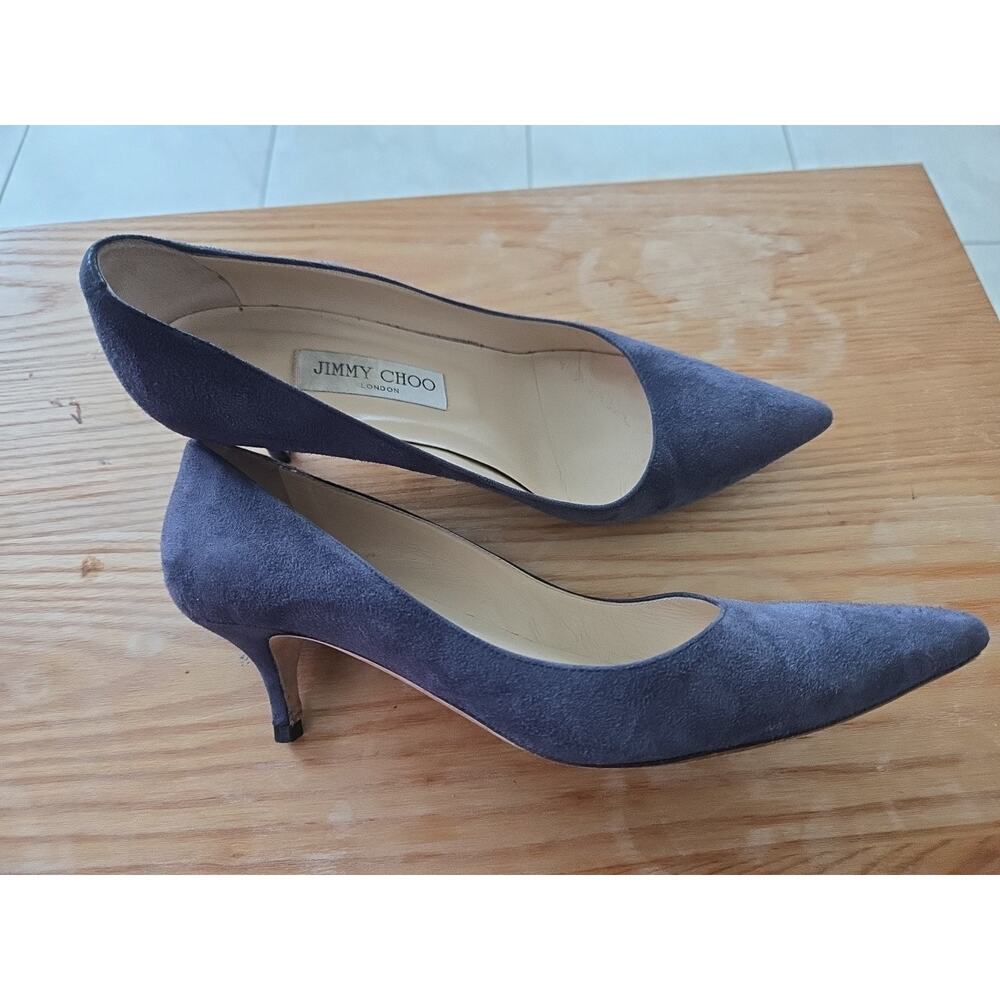 Jimmy Choo Suede Pumps Navy Size US7 EU37Women's